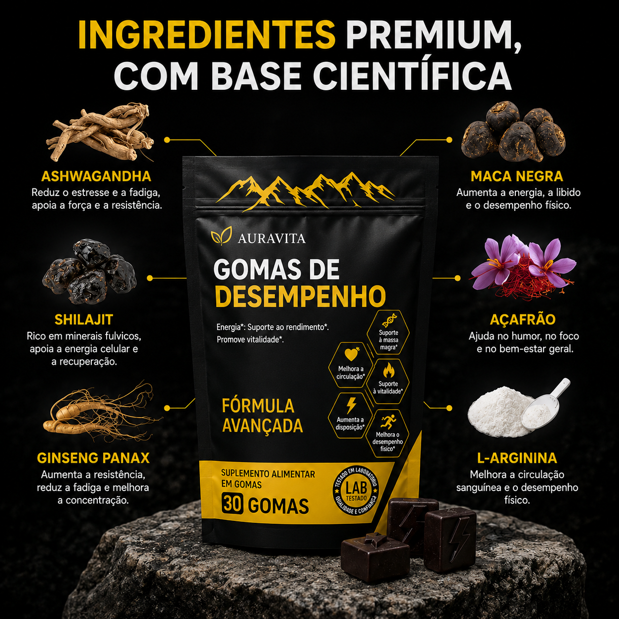 Gomas de Performance Masculina 6 em 1