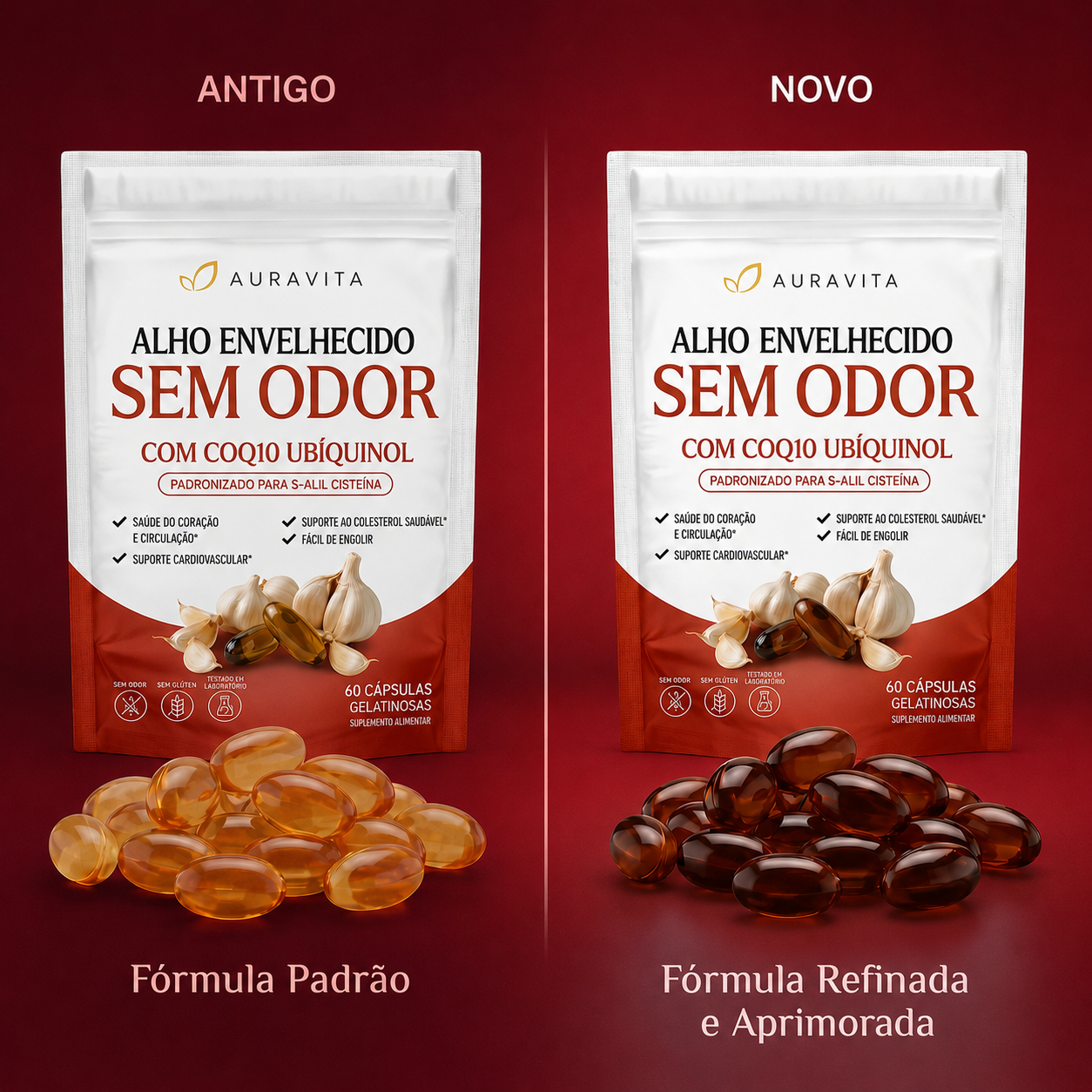 Cápsulas Gelatinosas de Alho Envelhecido Sem Odor – Auxilia na Vitalidade Cardiovascular