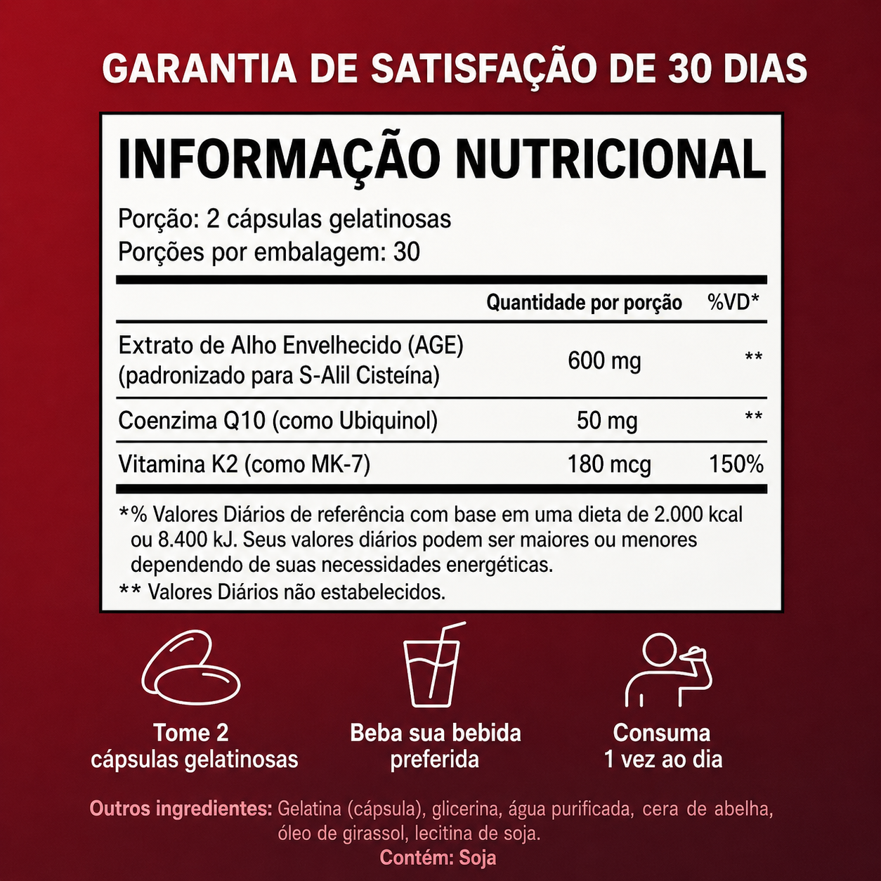 Cápsulas Gelatinosas de Alho Envelhecido Sem Odor – Auxilia na Vitalidade Cardiovascular