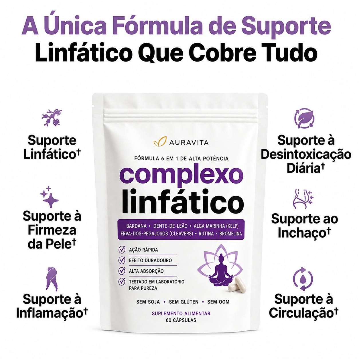 AuraVita® Complexo Linfático 6 em 1